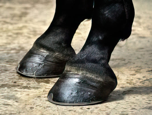 Sabots graissés d'un cheval