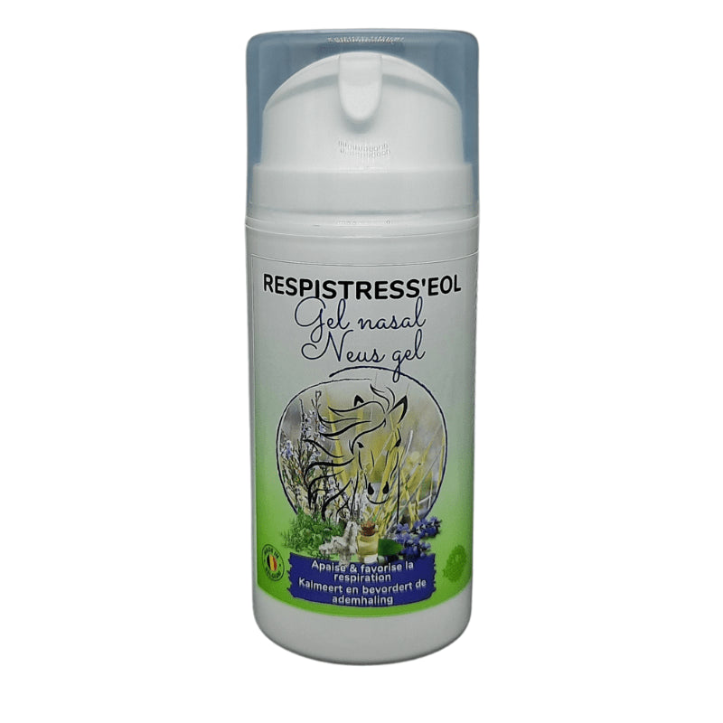 Gel nasal de 100ml pratique à appliquer dans les naseaux qui aide à apaiser les muqueuses irritées de votre cheval ou poney. RESPISTRESS contient aussi des plantes aux vertus calmantes sur le plan nerveux et aide ainsi à la concentration.