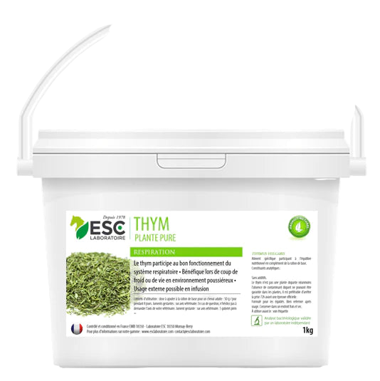 Thym en feuilles coupées 1 kg pour cheval – Plante pure hygiène respiratoire et toux sèche.