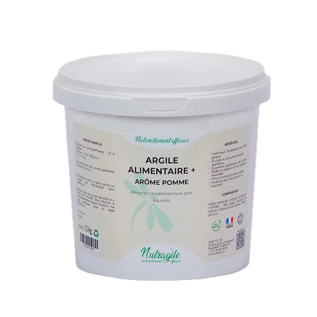 Argile alimentaire + arôme pomme Nutragile 1.5kg pot - complément ulcères cheval