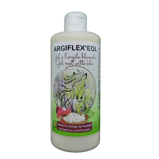 pot de gel argile blanche kaolin Argiflexeol 500ml pour récupération tendons cheval