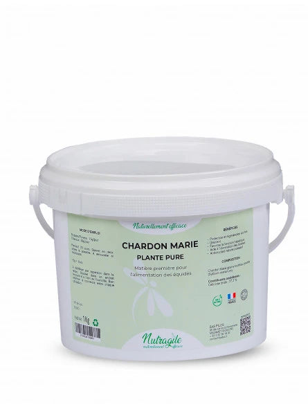 Seau de chardon marie en poudre plante pure
