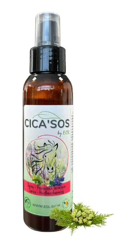 Spray de cica'sos cicatrisant pour chevaux de la marque essence of life