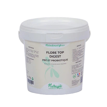 Seau Flore Top Digest Nutragile probiotiques prébiotiques cheval seau