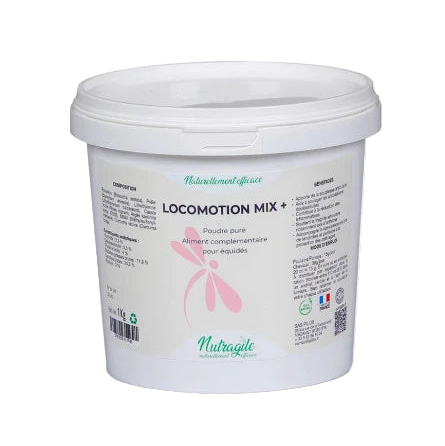 Seau Nutragile Locomotion Mix+ poudre MSM Boswellia Curcuma soutien articulations cheval.