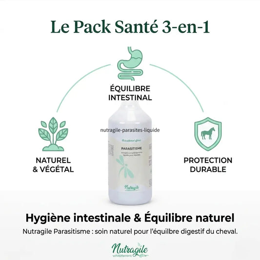 Nutragile Parasitisme : soin naturel pour l'équilibre digestif du cheval.