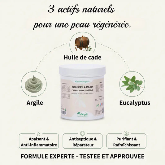 Composition naturelle cataplasme Nutragile pour peau cheval.