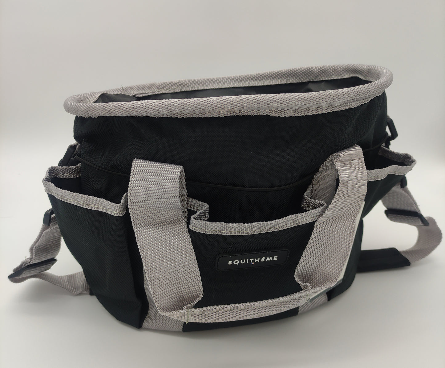 Sac de pansage vide noir et gris equi-theme vue de face