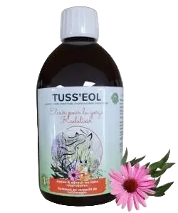 Flacon de 500ml de Tusseol sirop contre la toux et pour améliorer la respiration des chevaux