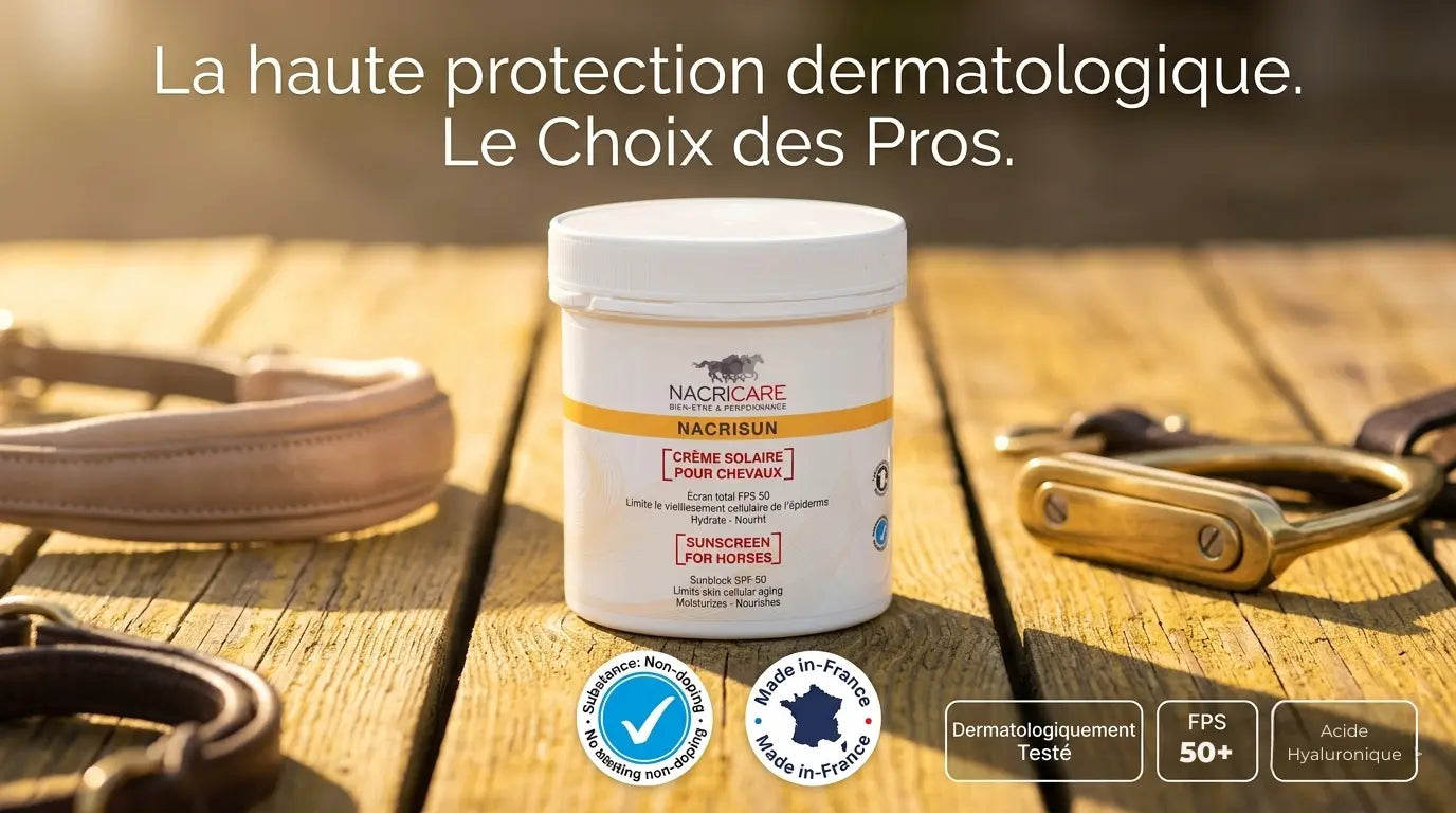 Écran total FPS 50 Nacrisun fabriqué en France et non dopant pour compétition.