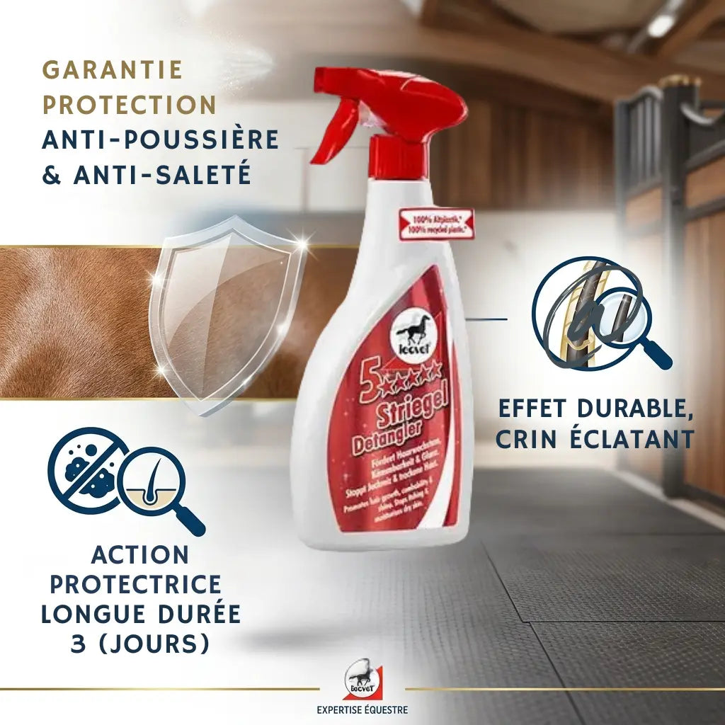 Spray Leovet 5-Star : protection longue durée contre la poussière et les taches.