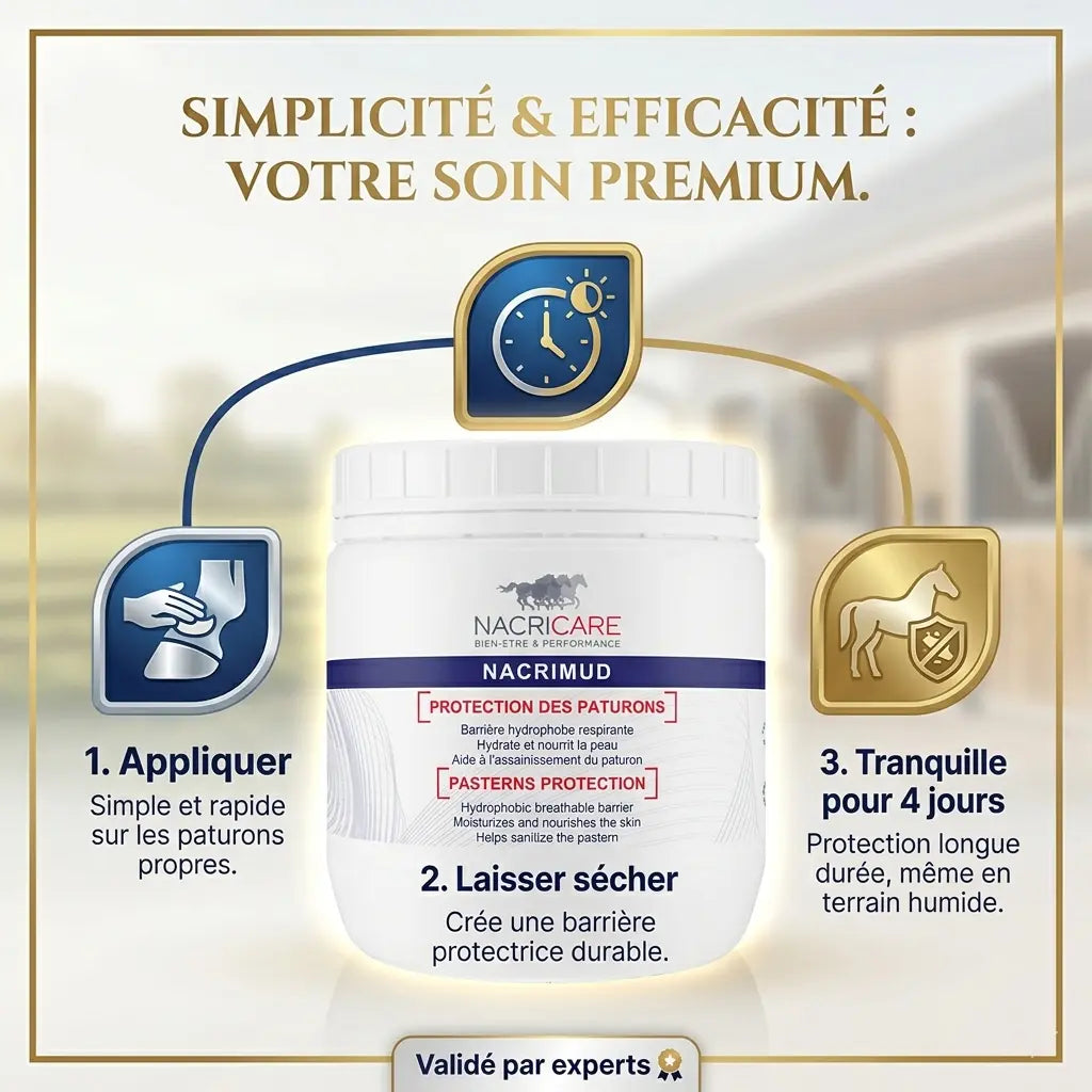 Pot de crème Nacrimud Nacricare pour la prévention de la gale de boue.