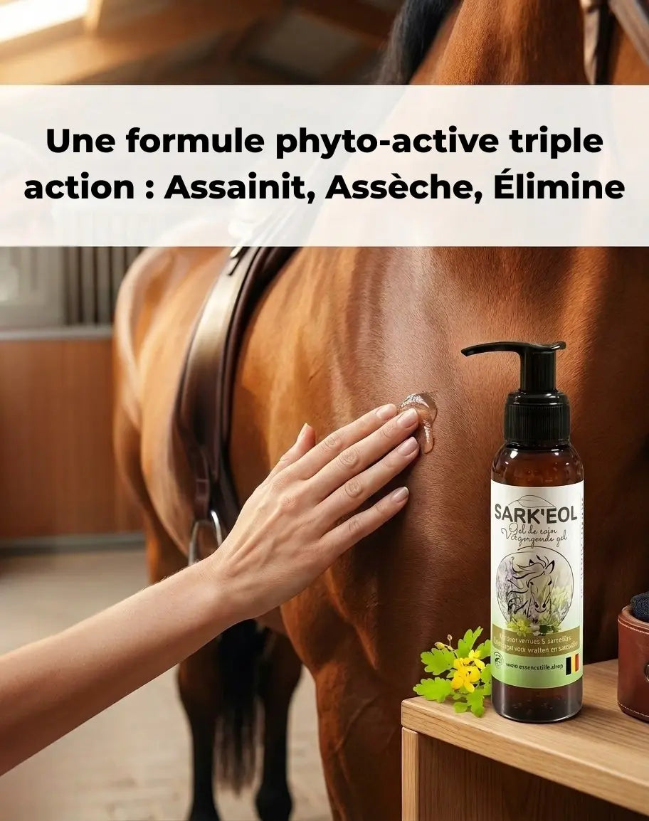 Cheval sangle sereinement sans douleur de sarcoide au passage de sangle