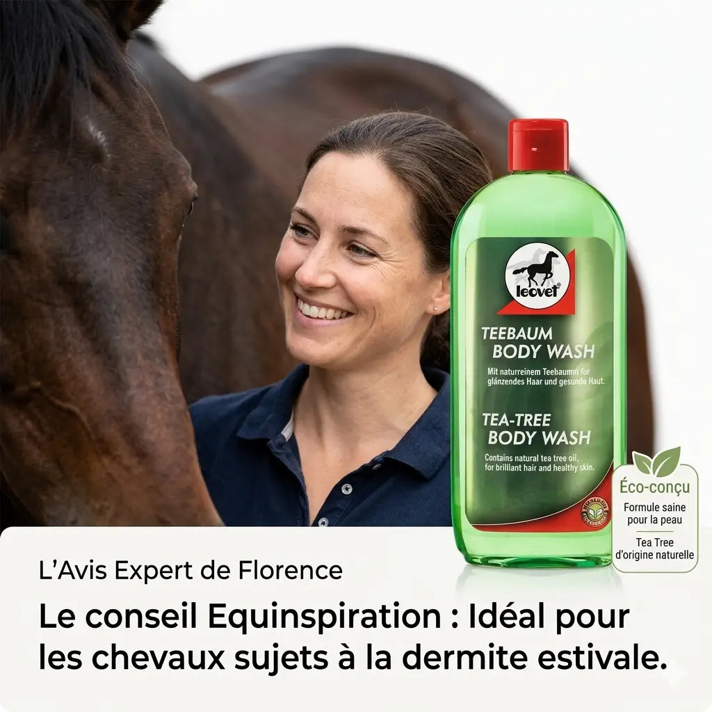 Avis expert Equinspiration sur le shampoing Leovet anti-démangeaisons pour chevaux sensibles.