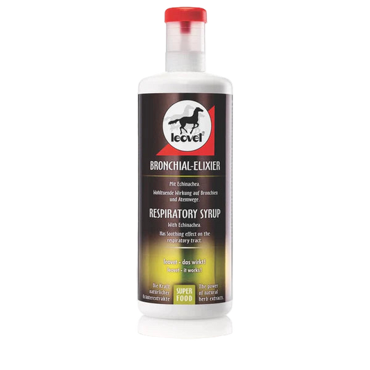 Flacon Bronchial Elixir LEOVET 1L - Sirop pour la respiration et la toux du cheval.