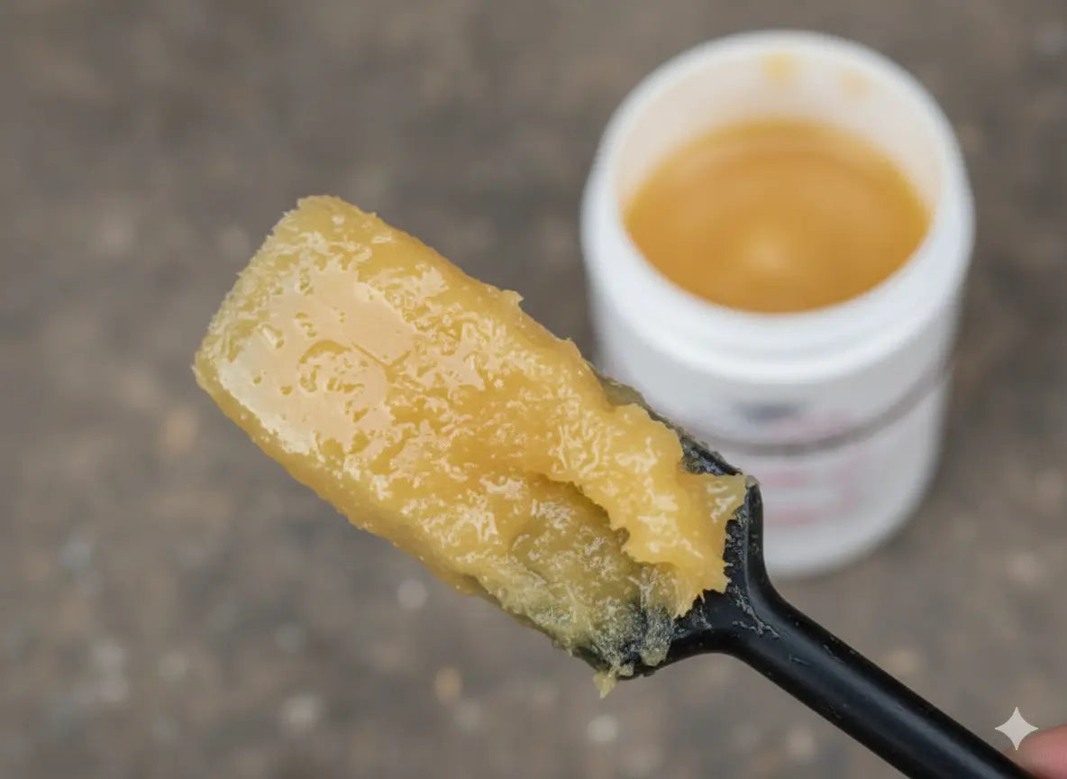 Texture onctueuse de la graisse sabot Nacricare pour une pénétration optimale du sabot.