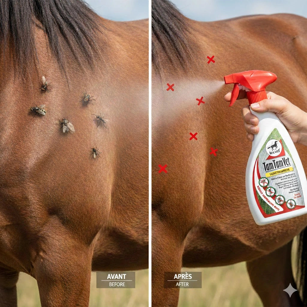 main-pulvérise-spray-repulsif-cheval-leovet-tam-tam-vet-protection-immédiate