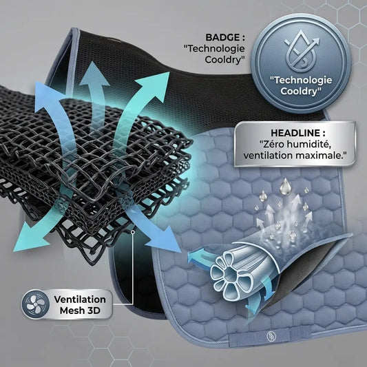 Zoom doublure respirante Cooldry du tapis de dressage BR Oblivion Mesh.