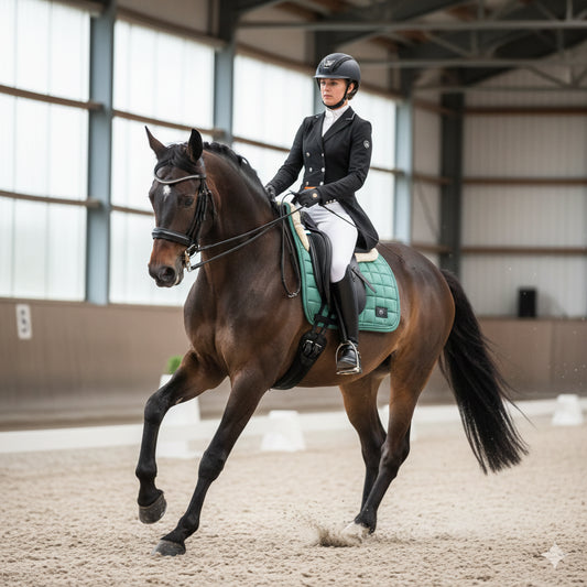 Tapis de dressage LeMieux Loire Satin Sage porté en concours