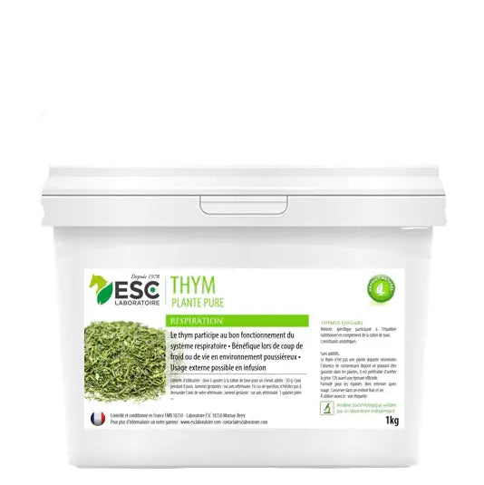 Seau 1kg thym en vrac ESC pour phytothérapie équine.