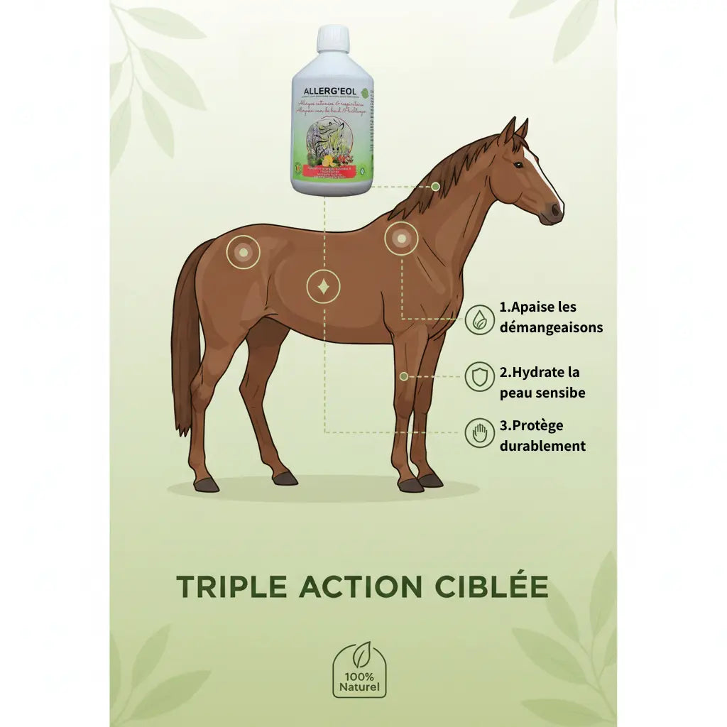 Solution complète Allergéol : stop démangeaisons, réparation cutanée et protection insectes.