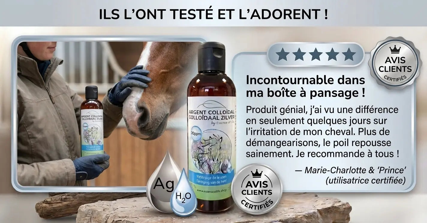 Avis cavalier soin peau cheval argent colloïdal Equinspiration recommandé
