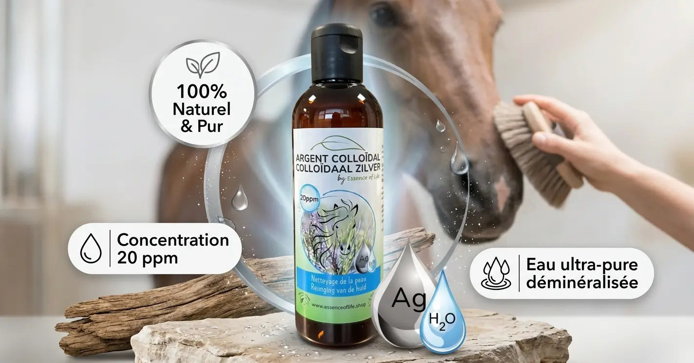 Argent colloïdal 200ml soin purifiant et apaisant 100% naturel pour la peau du cheval
