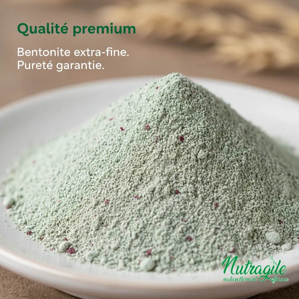 Texture fine de l'argile bentonite Nutragile pour confort gastrique.