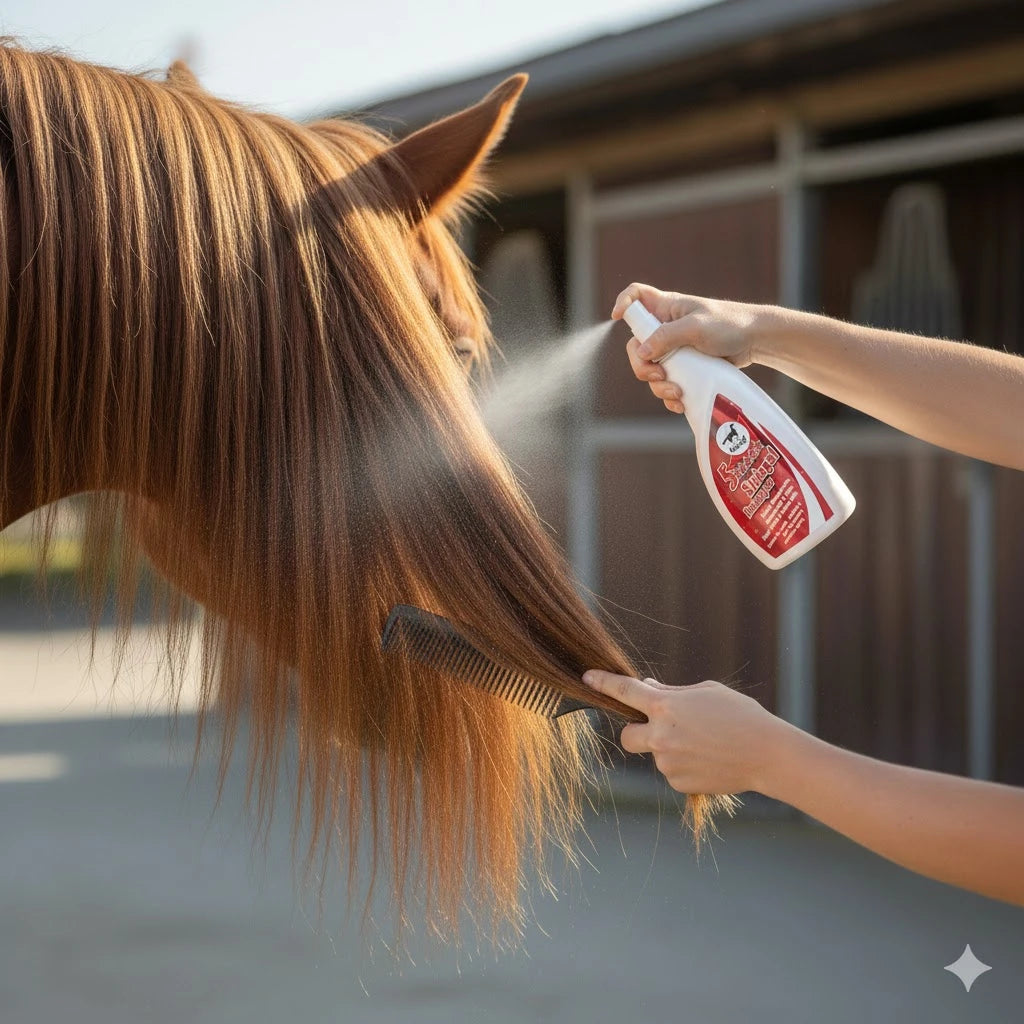 Démêlage facile crinière cheval avec soin Leovet