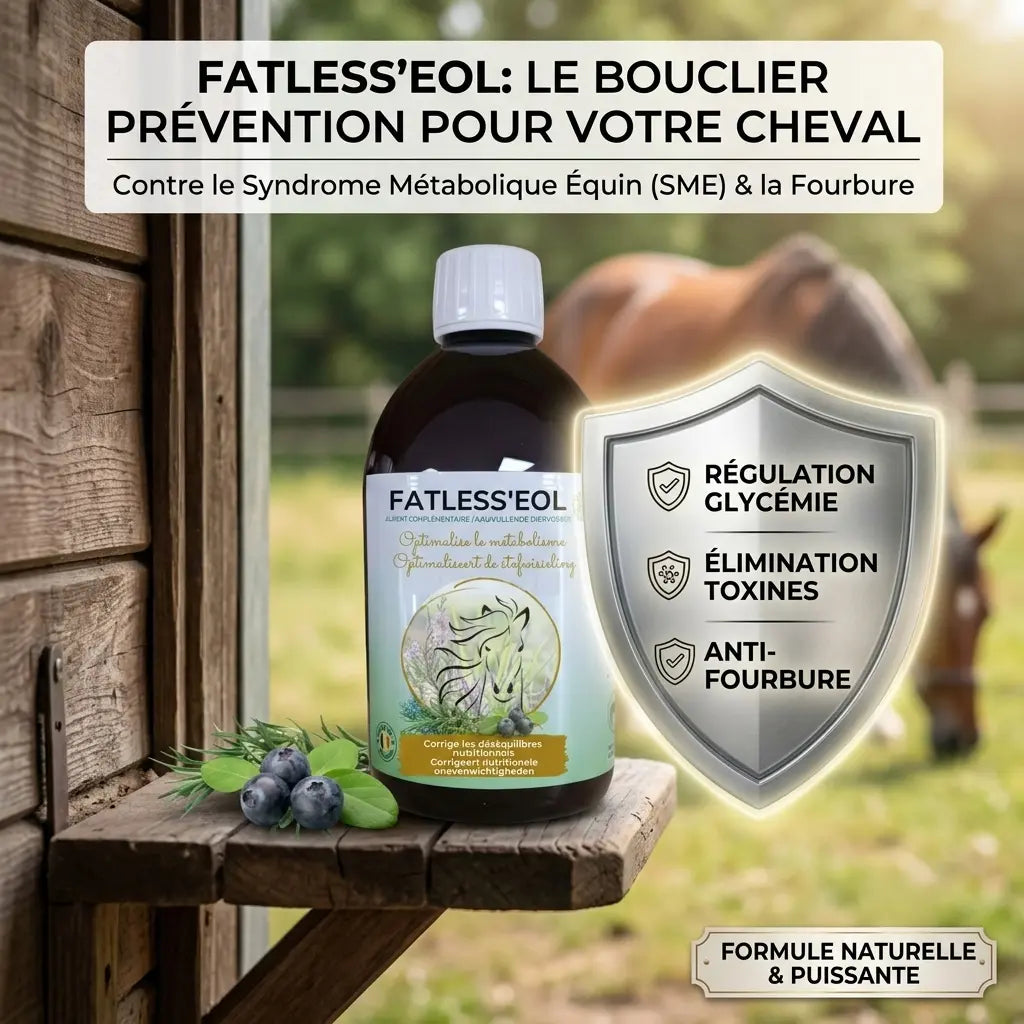 Bouclier de protection contre la fourbure et le syndrome metabolique equin SME