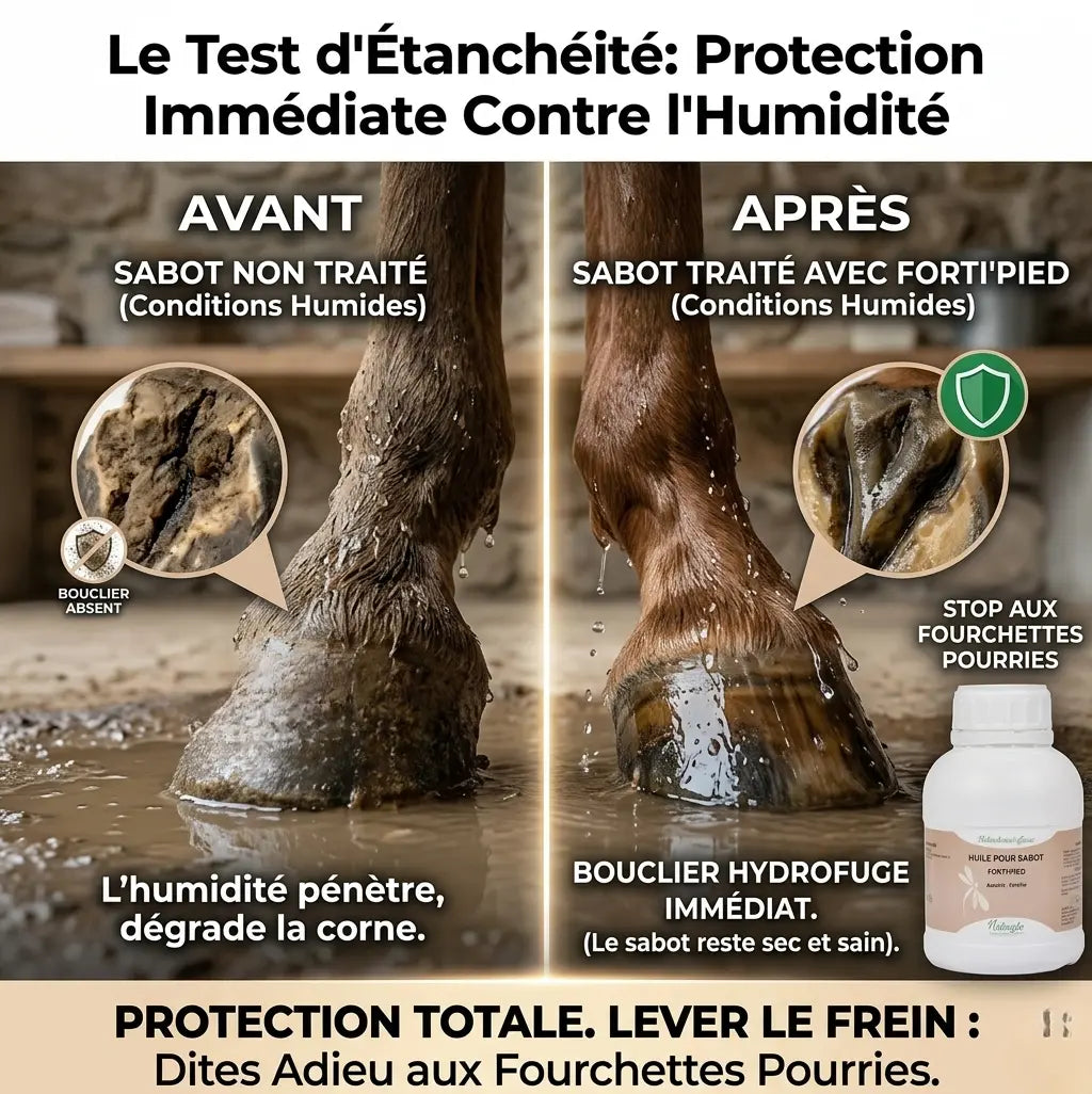 Comparatif protection humidité sabot avec l'huile assainissante Nutragile.
