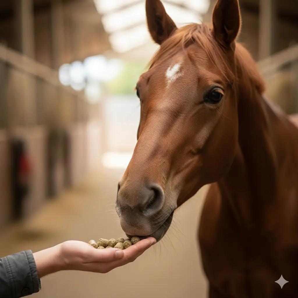cheval-mangeant-recompense-saine-leovet