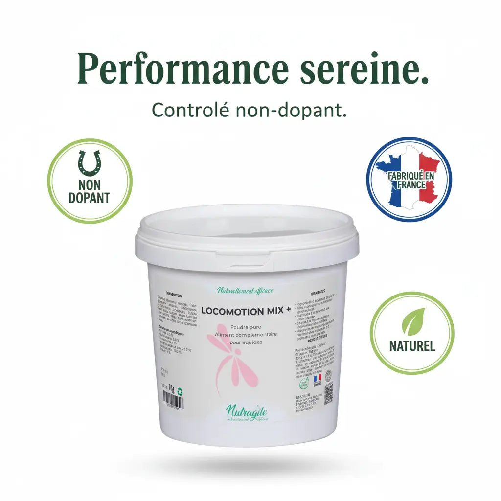 Complément articulaire cheval non dopant fabriqué en France par Nutragile.