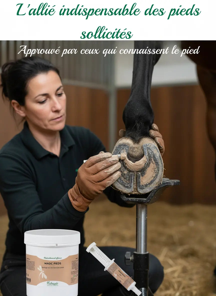 Application professionnelle argile Magic Pieds pour cheval.