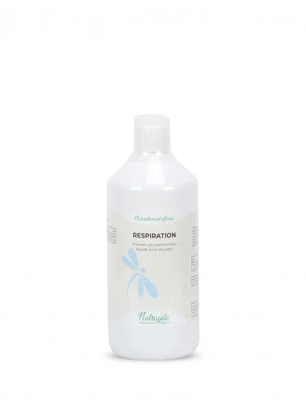 Flacon de 1L de complément alimentaire respiration de la marque nutragile. Contre les problèmes respiratoires des chevaux