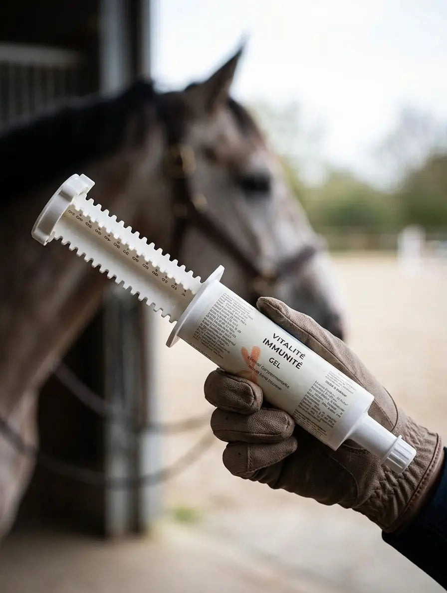 Seringue Nutragile Vitalité Immunité pour booster le cheval rapidement.