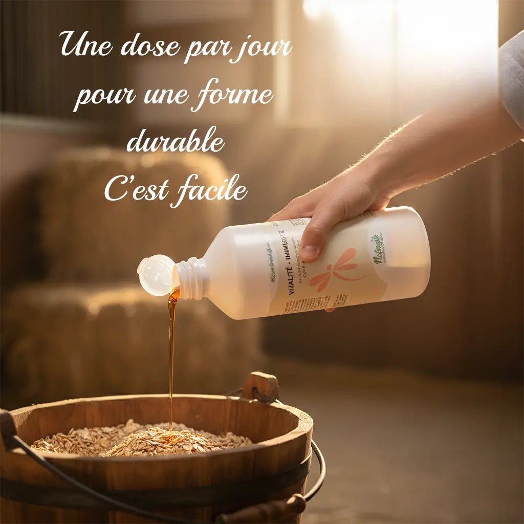 Utilisation facile du bouchon doseur vitalité cheval Nutragile