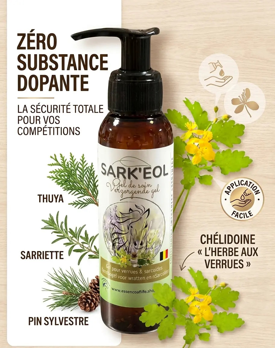 Ingredients naturels thuya cheldioine soin anti verrues cheval non dopant