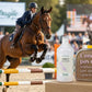 Cheval de sport concentré et performant en compétition avec le calmant non dopant Nutragile.