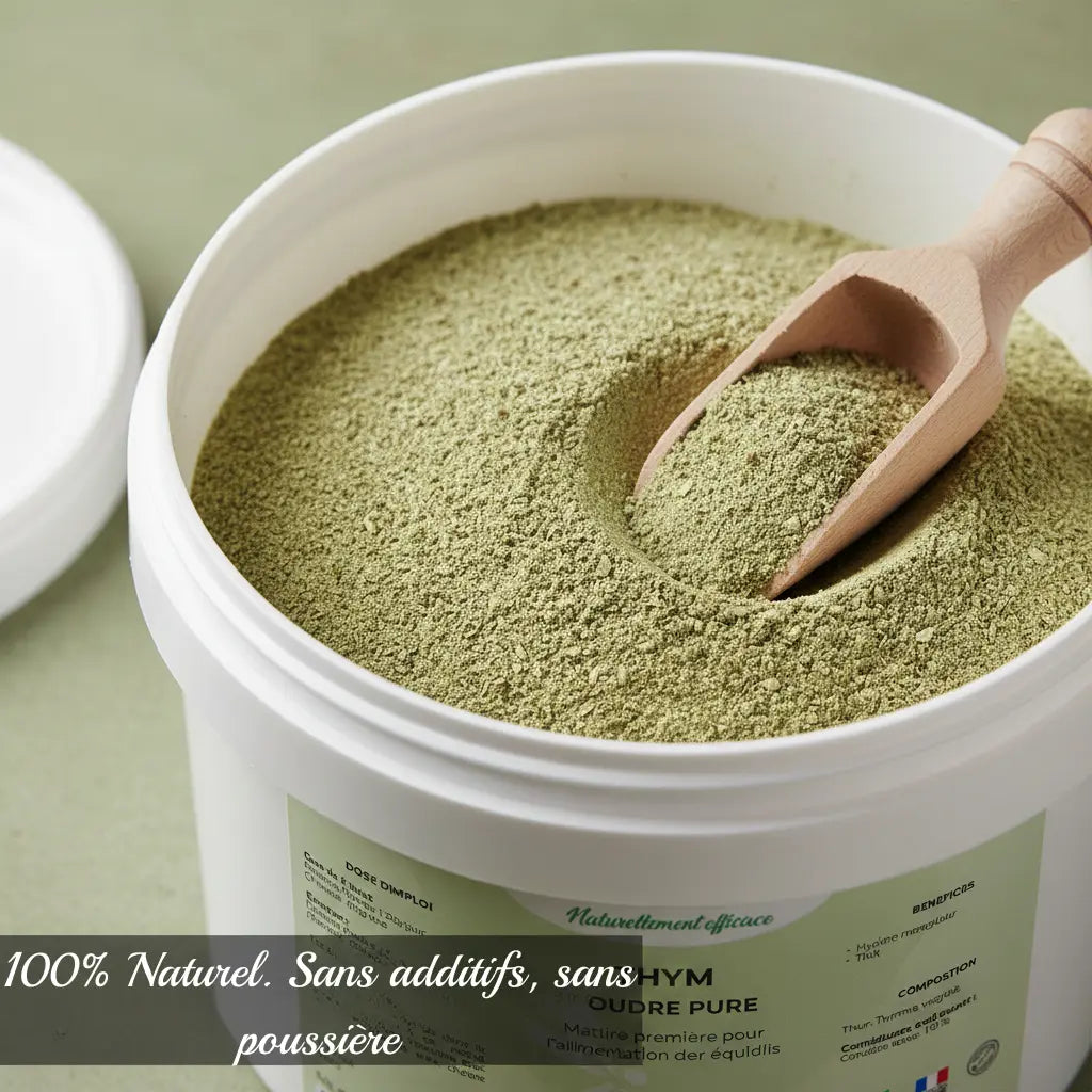 Thym en poudre Nutragile pour le confort respiratoire du cheval.